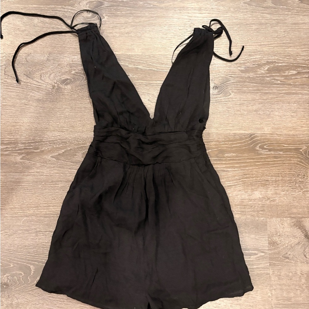 One Clothing Black Smocked Romper